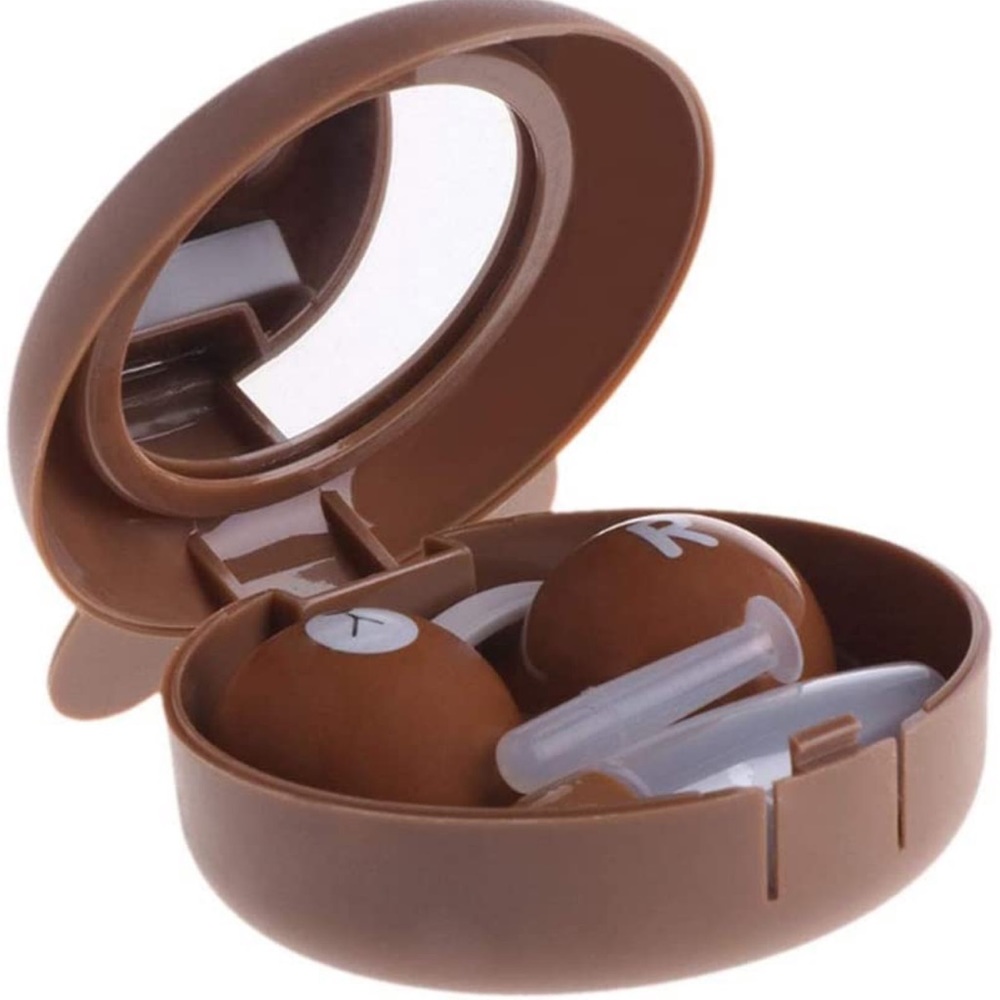 LINE Friends Style Contact Lense Travel Case - Brown the Bear 🐻